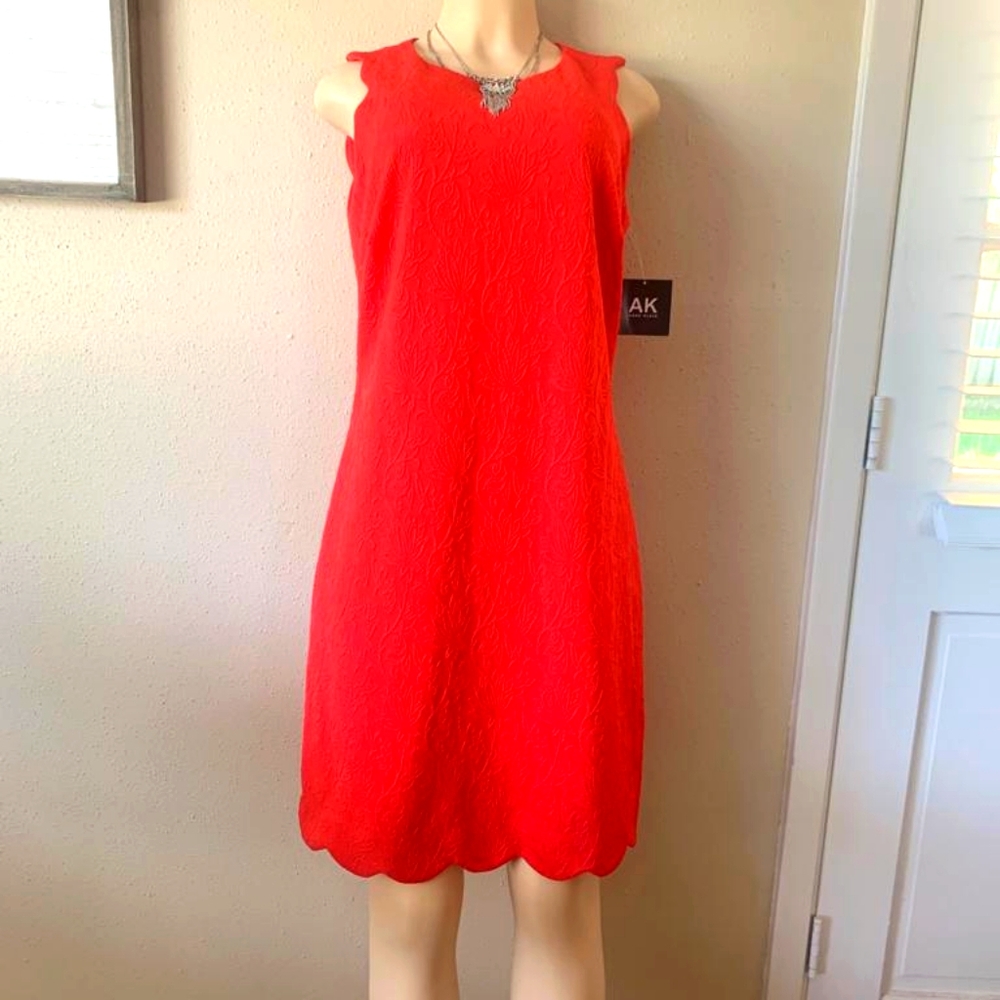 ANNE KLEIN Pretty Dress Red Color SZ : M